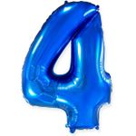 FM Шар 40" / 102 см "Цифра 4" Синий (БГ-60)