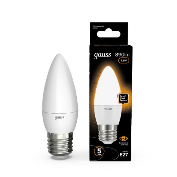 Лампа светодиодная Gauss E27 9.5W 3000K матовая 103102110