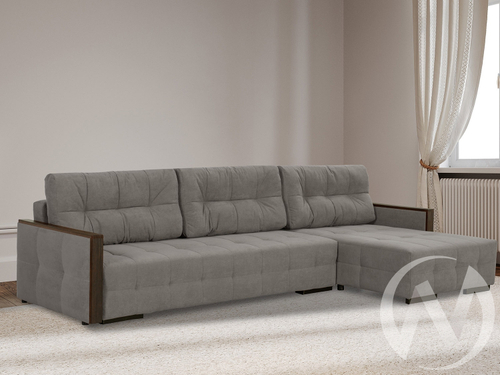 Диван угловой Линкольн (ДУ) LUMA 23 (велюр темно-серый)