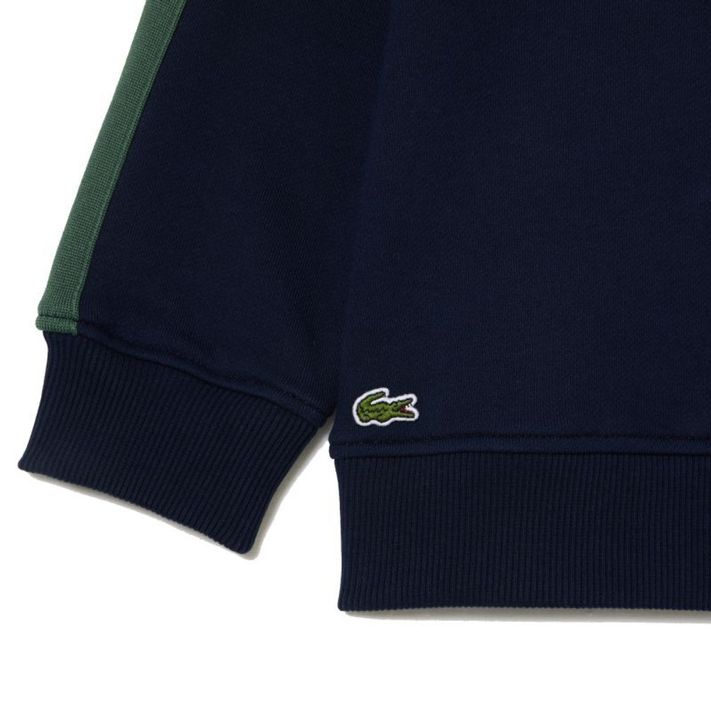 Кофта для мальчика теннисная Lacoste Tennis Print Quarter-Zip Sweatshirt - navy blue/dark green