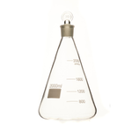 Колба коническая, 2000 мл, шлиф 29/32, со стеклянной пробкой (Эрленмейера)