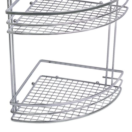 Полка для ванной 3-ярусная угловая Besser BS 0164 (27,5х21х47 см) из хромированной стали