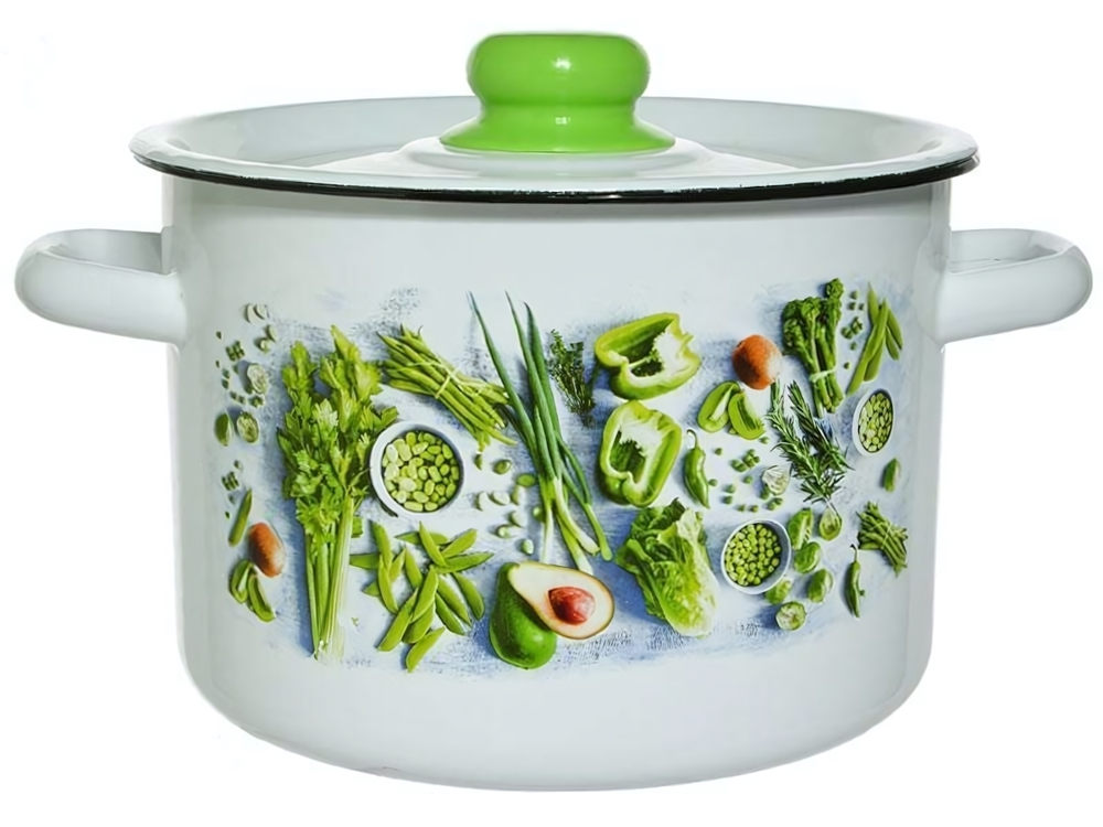 Кастрюля 7л "Свежая зелень" тм Appetite