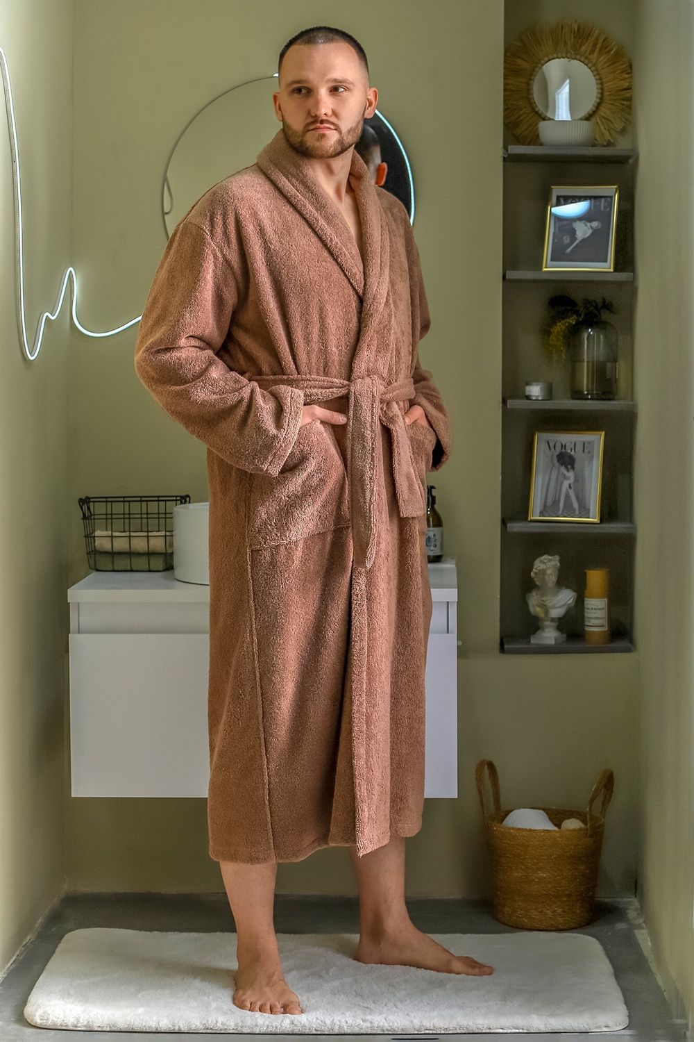 Халат мужской Комфорт-4 Виотекс КОРИЧНЕВЫЙ