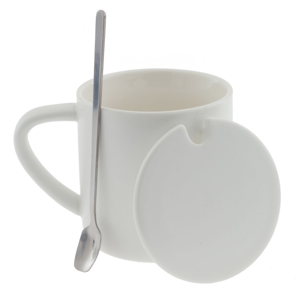 GAEM Кружка с крышкой и ложкой, 400 мл, L8,5 W12 H8 см, 4в.