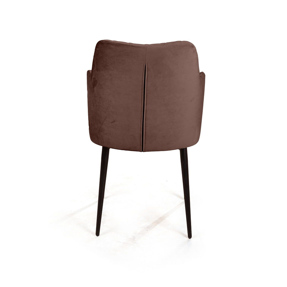 Стул с подлокотниками Hunt ромб, бархат коричневый 12 / чёрный конус