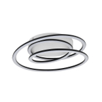 Потолочный светодиодный светильник 70Вт, 6790лм, 3000-6400K, Ra>80, плавная регулировка мощности, изменение цветовой температуры, пульт, металл/силикон, черный