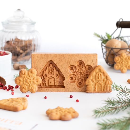 форма для пряника домик и снежинка