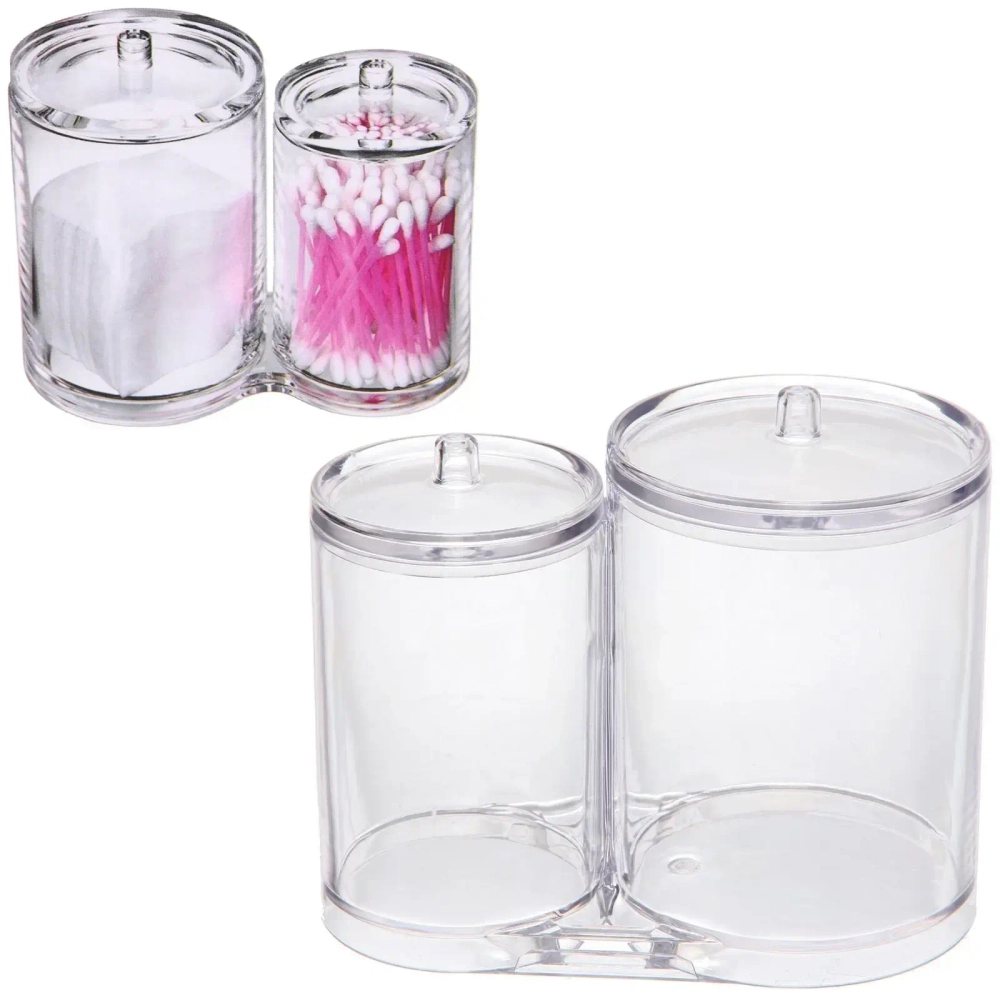 Органайзер для хранения ватных палочек и дисков»ФАНТЭНЕГРО», прозрачный, 15.3*8.6*12.5см