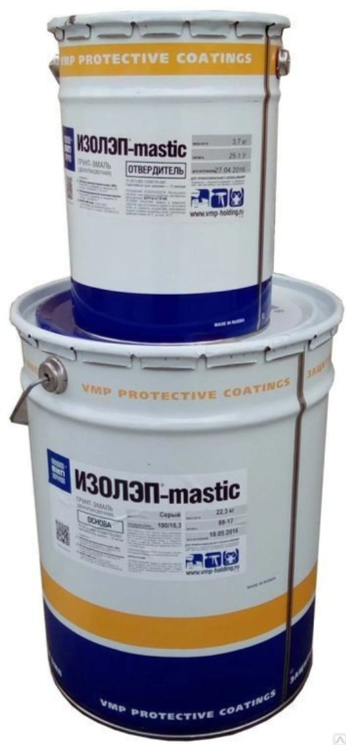 ИЗОЛЭП-mastic-эпоксидная антикоррозийная грунт-эмаль (ведро 20 л + ведро 5 л)