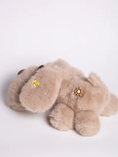 Мягкая игрушка плюшевая Собачка с пчелкой 35см