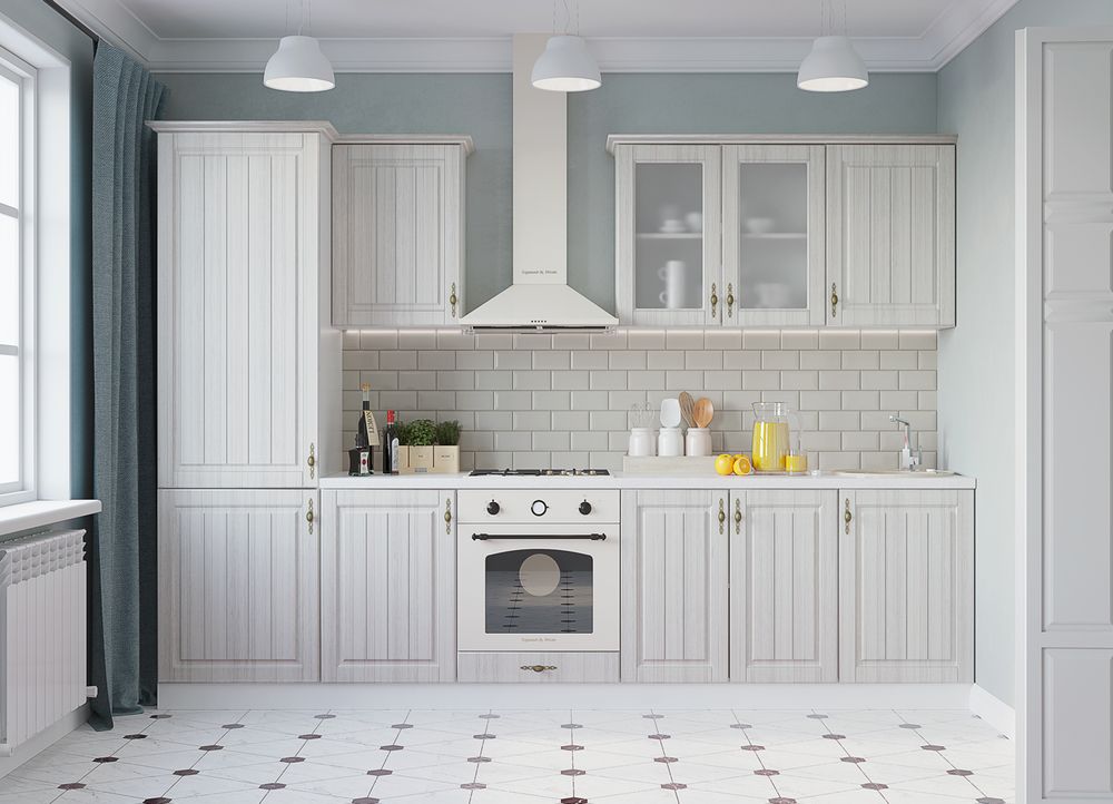 Модульный кухонный гарнитур «Империя» (сандал), ЛДСП/МДФ, ДСВ Мебель