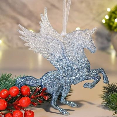 Подвеска "Волшебный Пегас" 13*12,5см, белый/голубой