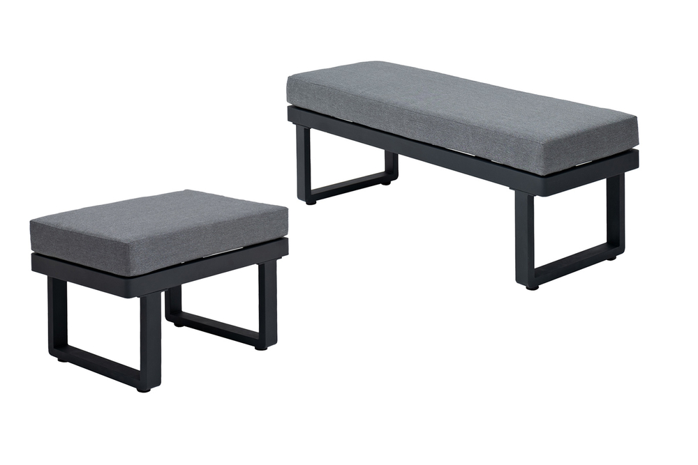 Набор оттоманок из алюминия Joygarden ТОПА, темно-серый графит, серый антрацит