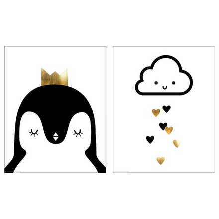 IKEA BILD  (ИКЕА БИЛД)  -  Плакат, милые пингвины, 40x50 см