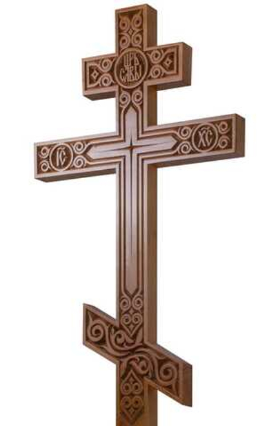 Крест дубовый "Узоры светлый"