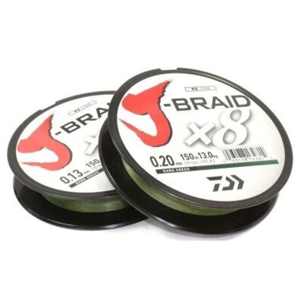 Леска плетеная J-Braid X8 0.16mm-150m d. green