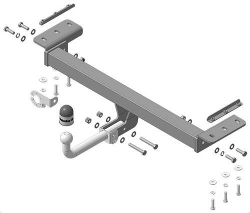 Фаркоп с оцинк. шаром Chery Tiggo 7 Pro 2020-, вкл PRO  Xcite X-Cross 7 2024-, Exeed LX 2022- крепление шара на двух болтах, (без электрики, паспорт и сертификат в комплекте) Motodor.99003-A