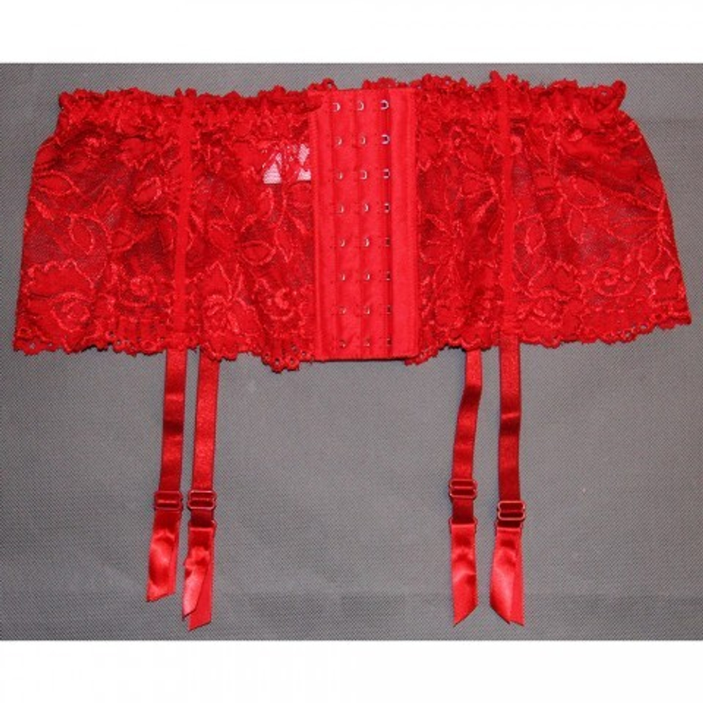 Пояс для чулок красный (5003)