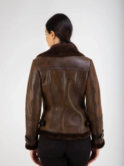 Дубленка авиатор натуральная короткая Турция