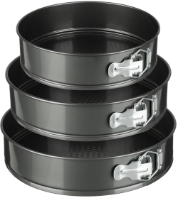 Металлические формы для выпечки разъемные с дном 18, 20, 22 см, 3 шт