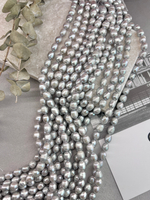Натуральный барочный жемчуг 7-10 см, серый, нить 36 см