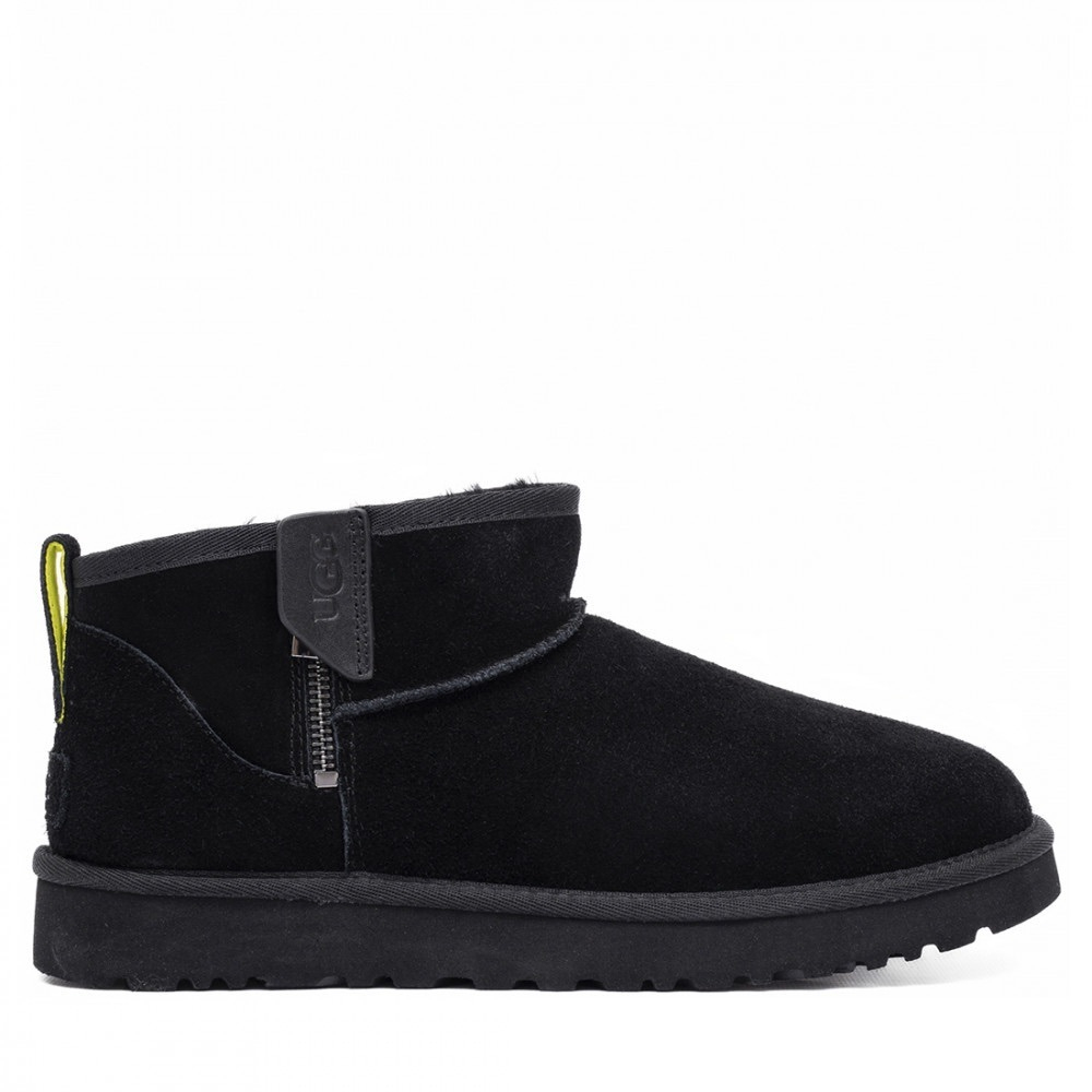 Ugg Mens Classic Ultra Mini Zip Boot Black