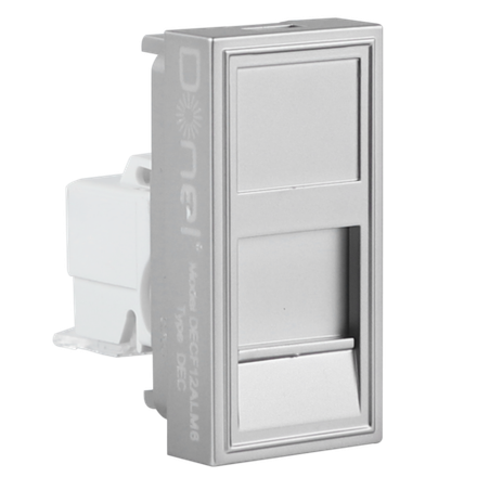 Розетка DEC RJ45 UTP кат.5e,  1мод.,  алюм. матовая (22.5х45мм)