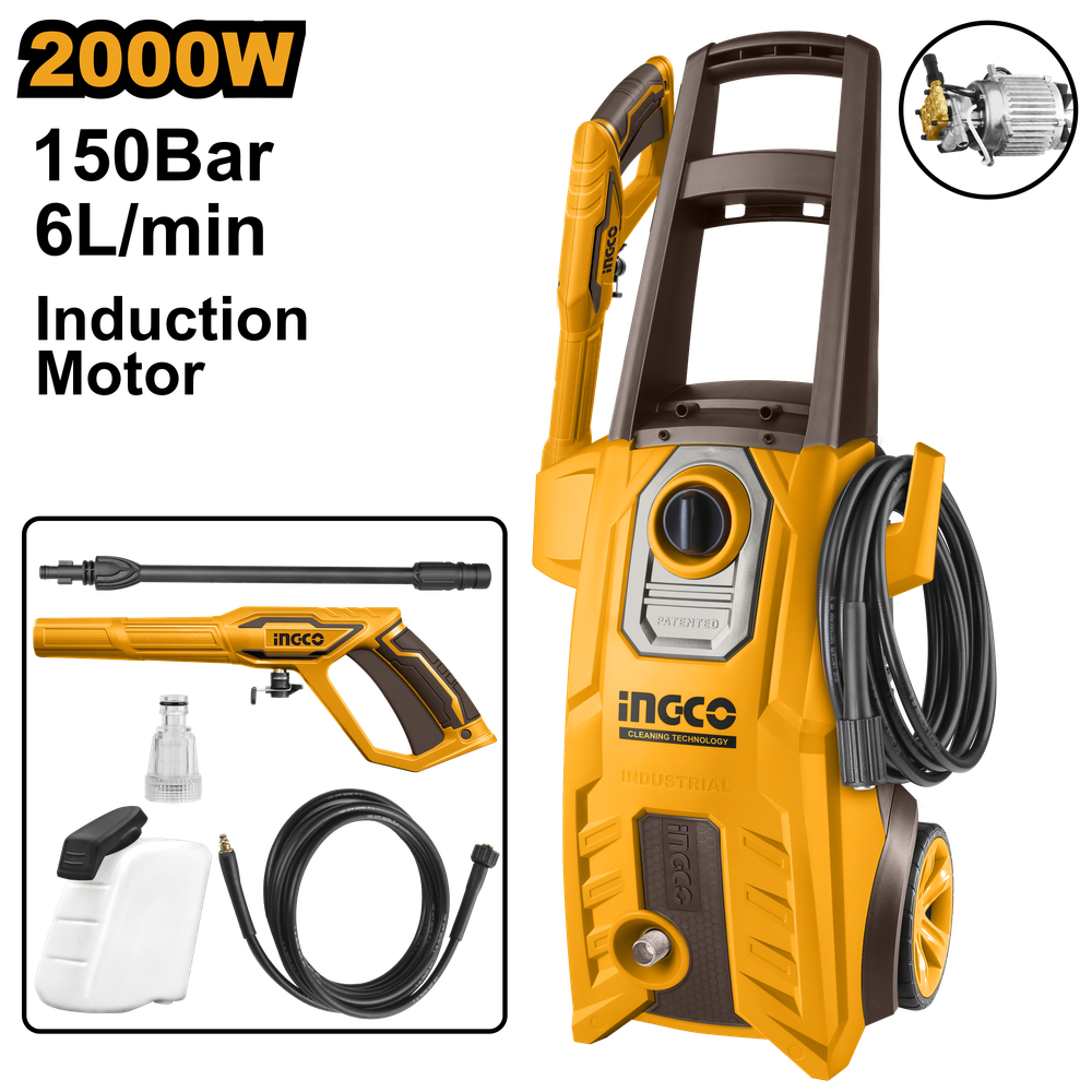 Мойка высокого давления INGCO HPWR20008 INDUSTRIAL 150 бар 2000 Вт