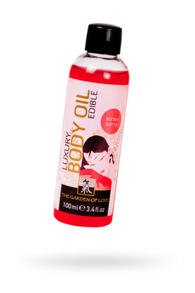 Съедобное масло для тела с ароматом Клубники 100 мл (Цвет: прозрачный)