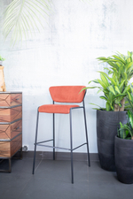 Стул барный с обивкой Scab Design Lisa, антрацит, красный