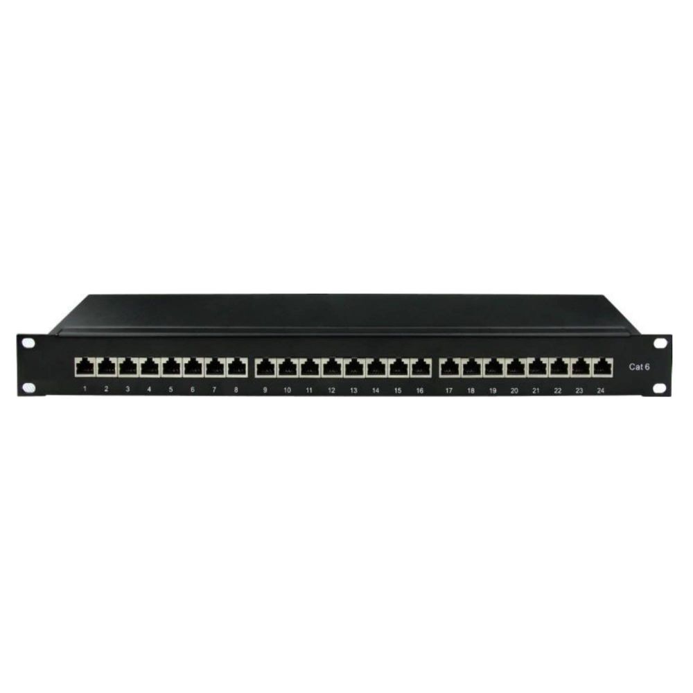 Патч-панель 19&quot;,1U, CAT6, 24 порта RJ45, экранированная