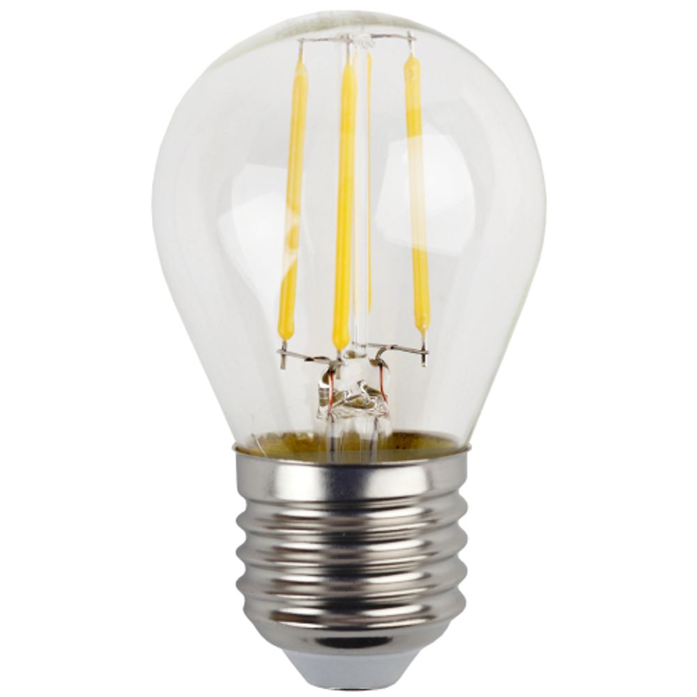 Лампа светодиодная ЭРА F-LED P45-11W-827-E27 11Вт филамент шар теплый белый свет Е27 | Филаментные декоративные