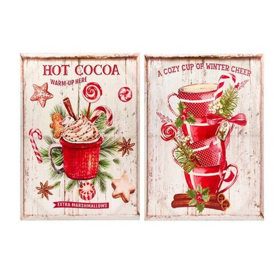Панно "Горячий какао/Уютная чашка" в ассортименте 70х50х2,5см Холст,дерево