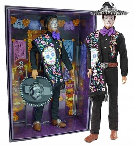 Кукла Mattel Barbie Dia De Muertos - Кен коллекционный в вышитой рубашке, сомбреро и макияжем - Барби Диа Де Муэртос GXL26