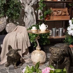 Столик декоративный Жемчужный гранат Айвори Мраморное золото