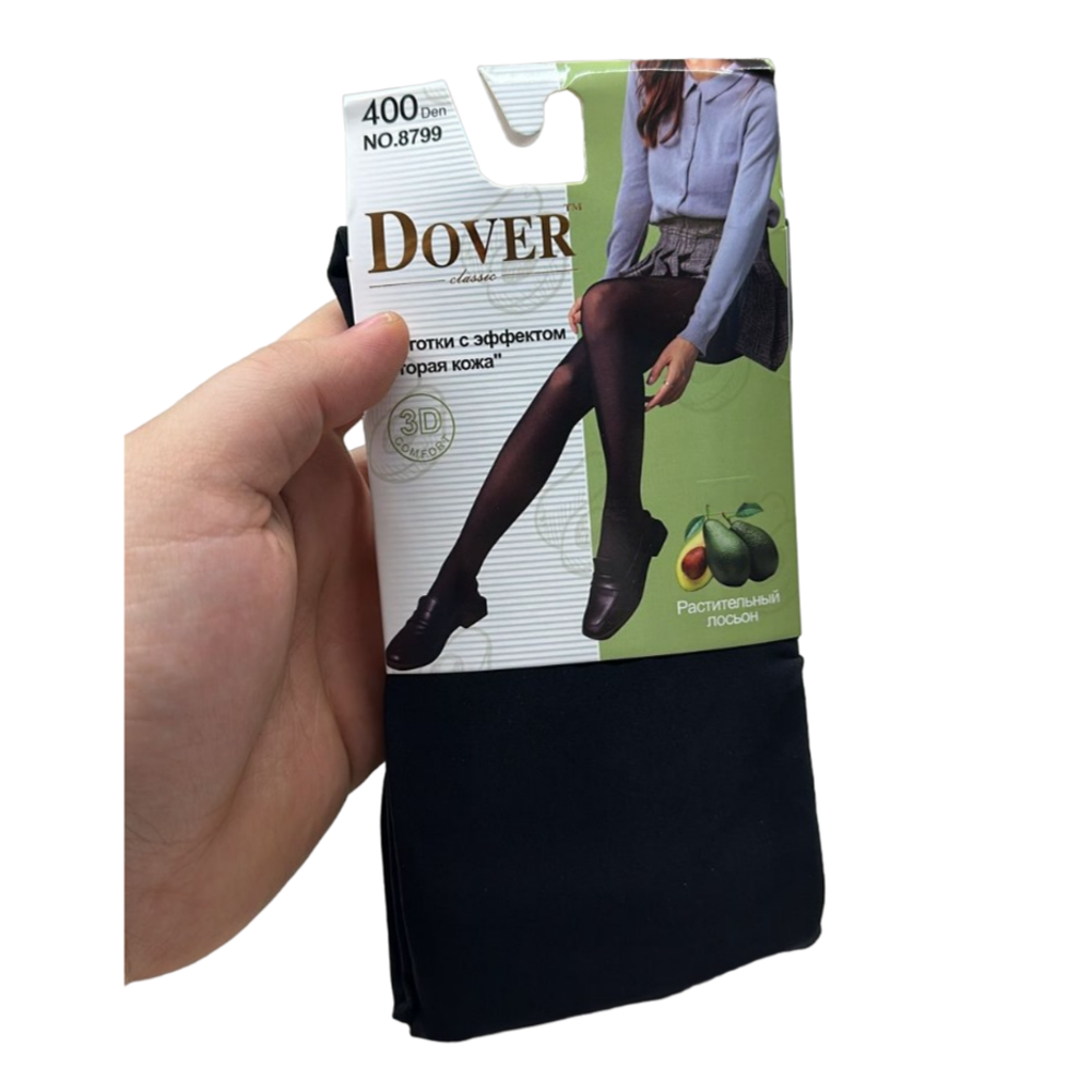 Модные колготки с эффектом Вторая Кожа, растительный лосьон "Dover / 400Den. NO:8799"