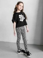 Костюм для девочки осенний футболка и леггинсы