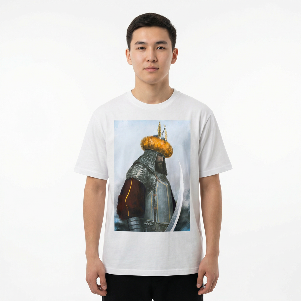 Футболка Qazaq Soul Батыр шелковой вышивкой