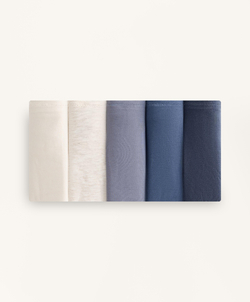 OYSHO Набор из 5 пар трусов-бразильяно из хлопковой смеси, темно-синий