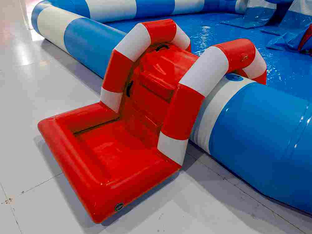 Надувная лестница для бассейна из ПВХ с бассейном, красный, 1.82*1.1*0.87 м