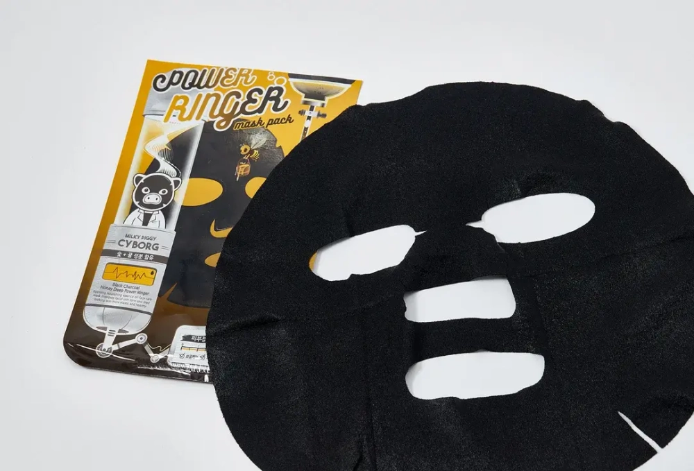 Elizavecca Тканевая маска для лица ДРЕВЕСНЫЙ УГОЛЬ Black Charcoal Honey Deep Power Ringer Mask Pack