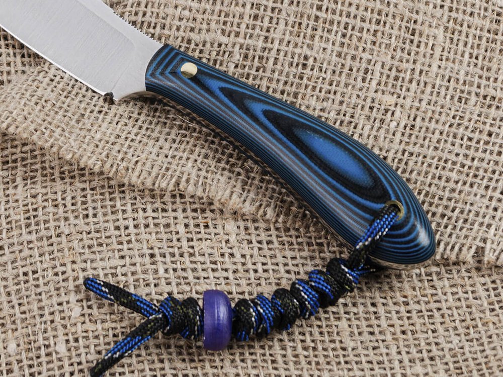 Нож для бушкрафта "Канадец", сталь VG-10/Elmax, рукоять G10 (синяя)