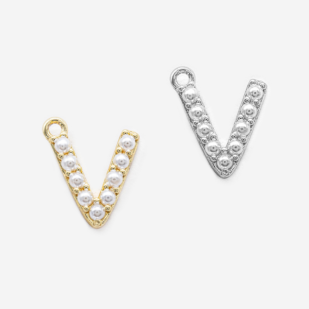 Подвеска с жемчугом в форме буквы "V", 13,5*11мм