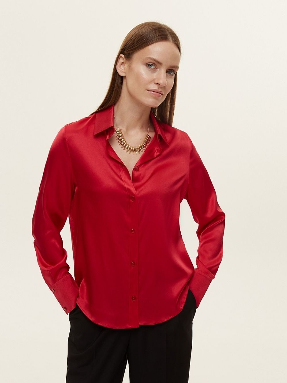 Рубашка Кельн красный шелк