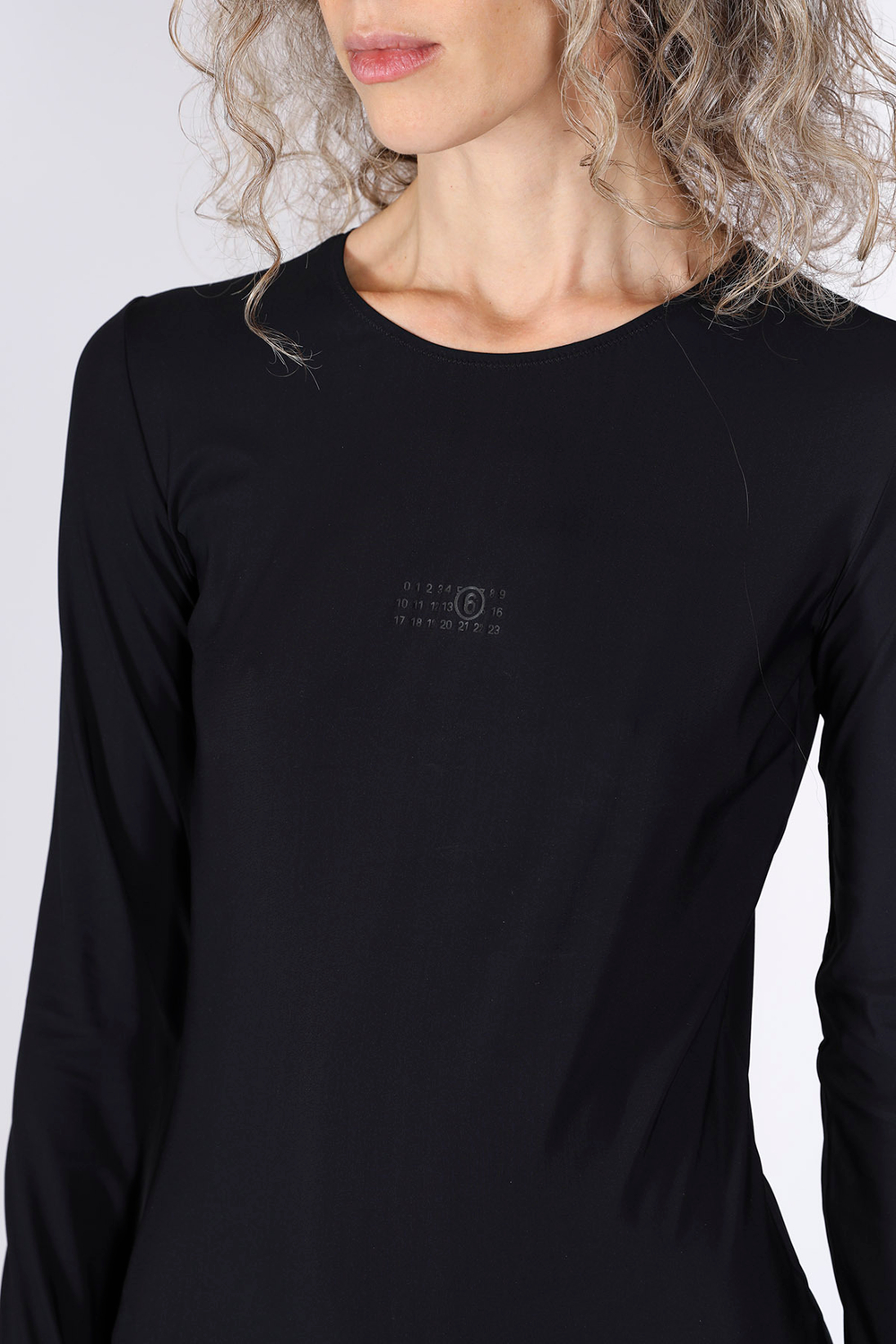 MM6 MAISON MARGIELA БОДИ С ДЛИННЫМ РУКАВОМ ЧЕРНЫЙ