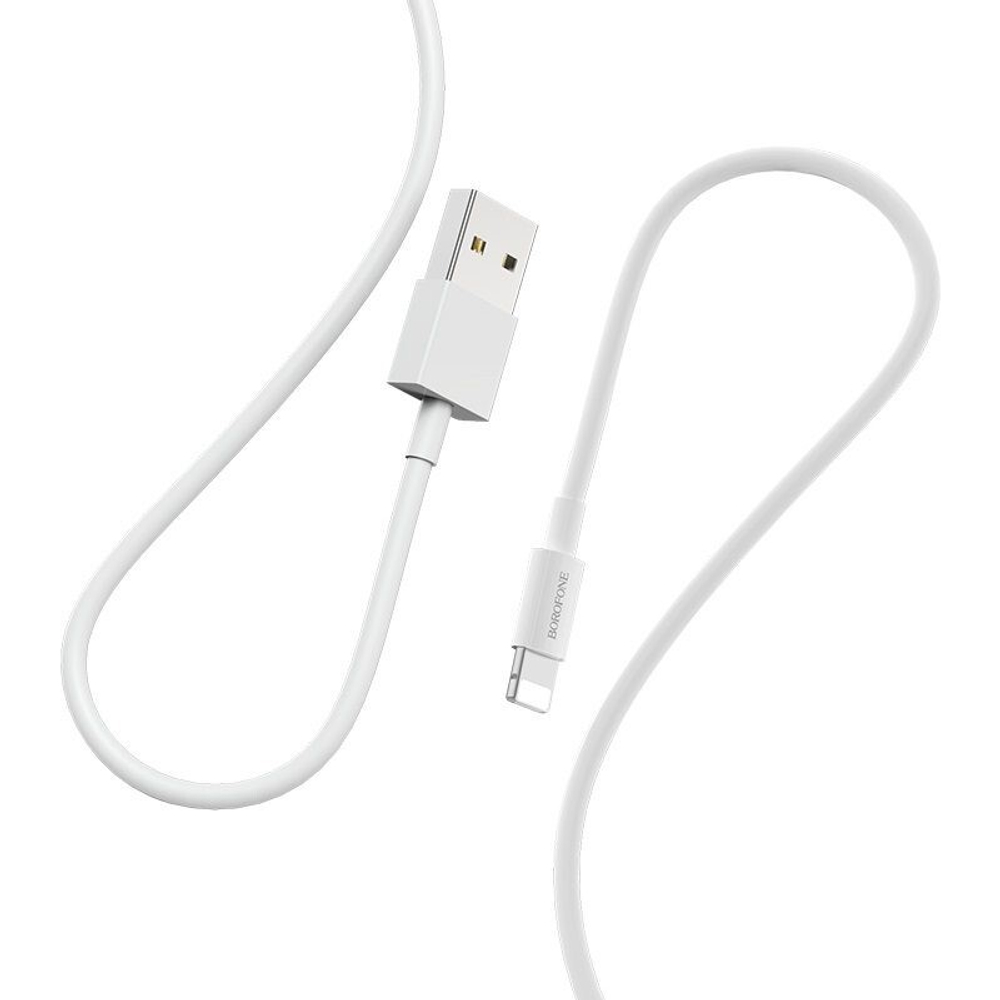 Кабель USB - Lightning BOROFONE BX3 (белый) 1м