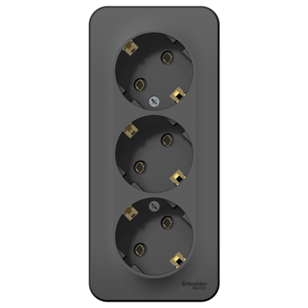 BLNRA 010316 Systeme electric Розетка 3гн с З/К о/у антрацит 16А IP20