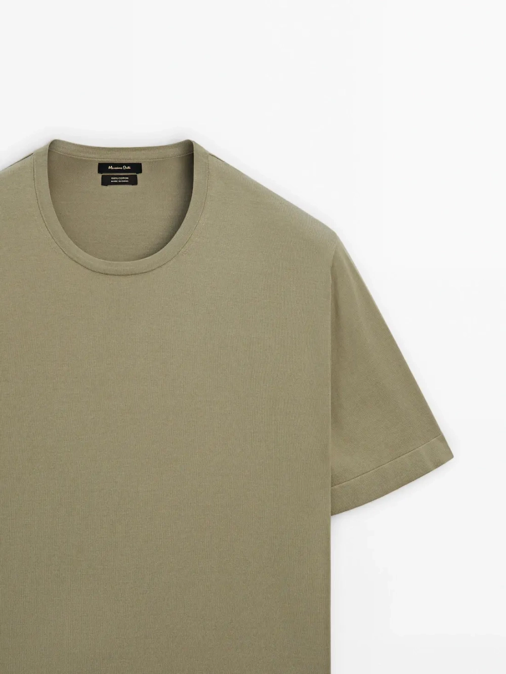 Massimo Dutti Футболка из 100% хлопка, светло-зеленый