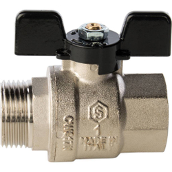 Кран шаровой муфта/резьба полнопроходной (бабочка) 25